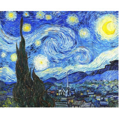 Meecaa Paint by Numbers XXXXXX Kit for Adults Beginners DIY Oil Painting 16x20 inch (Starry Sky Framed)