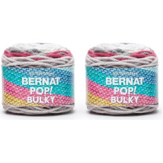 Bernat Pop Bulky Poppy Gray dzija - 2 iepakojumi pa 280g - Akrils - 6 Super Bulky - 147 jardi - Adīšana / tamborēšana