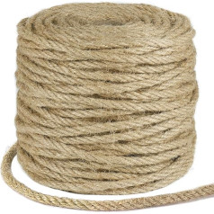 tenn well 5mm Hemp Rope, 165m Thick Garden Jute Twine for DIY Cat Scratchers, Gardening, Bundling and Wall Hanging Decorative (Brown)