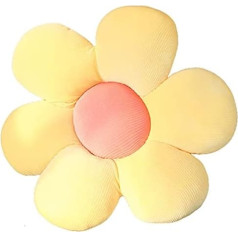 Tiowo Cute Flower Floor Cushion Indie Room Decor Cotton Throw Cushion Petal Cushion for Sofa Car Chair Cuddly Flower Plush Toy Filled Cushion (dzeltens, 40 cm / 15 collas)