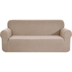 SAMSTEX Stilīgs dīvāna pārvalks Stretch 1 gab. dīvāna pārklāji High Stretch Sofa Cover 3 sēdvietu bieza mīksta dīvāna aizsardzība Mašīnā mazgājams neslīdošs dīvānu pārvalks (3 sēdvietas, Taupe)