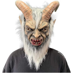 REVYV Lucifer Lucifer Latex maska ar ragiem Scary Devil Krampus Goat Headwear Halloween Cosplay kostīmu rekvizīti pieaugušajiem