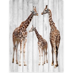 YISUMEI Sega 125 x 150 cm Mīļas segas Soft Flannel Soft Fleece Blanket Bed Throw Giraffe Wood Grain