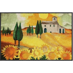 Salonloewe Rosina Wachtmeister Nuovo Girasole Durvju paklājs Mazgājams 050 x 075 cm Durvju paklājs Dirt Trapper Mat Tuscany Cats Landscape Sunflower