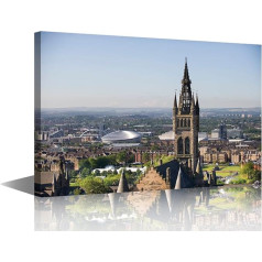 TISHIRON Canvas Art Glasgow Skyline Wall Art Cityscape Prints guļamistabai Canvas Printing Painting Artwork City Glasgow Pārskats Modern Decoration Study Bedroom Home Decor 61