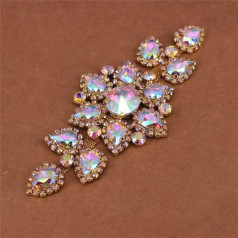 28 x 8 cm plecu pušķi apdare piešūt rotājumu cepurei WDress Aksesuāri AB Krāsa Crystal Appliques Rhinestone Epaulettes Rhinestone Belt 26