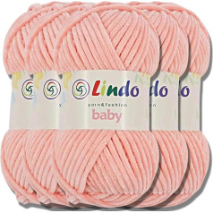 Hobby YARN Lindo Baby 5 x 100 g Turcijas vilnas super liela apjoma šenila dzija Mīksta un mīksta bērnu vilnas dzija adīšanai ar rokām tamborēšanai Mīksta šenila dzija XXL bumbiņa Amigurumi (55020)