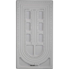 The Beadsmith Grey Flocked Beading Board 3 U formas un 3 taisni kanāli 10 x 18,5 collu dizaina dēļi aproču, kaklarotu un citu rotaslietu izgatavošanai