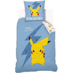 Sahinler NI-0223 Pikachu divvirzienu bērnu segas pārvalks 140 x 200 cm un spilvendrāna 63 x 63 cm Zils 100% kokvilna