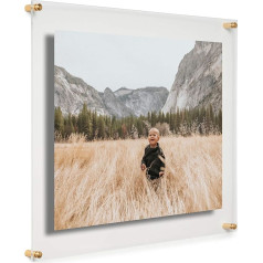 Cool Modern Frames COOLMODERNFRAMES 16x20 collu caurspīdīgs peldošs dubultā paneļa akrila attēlu rāmis, zelta aparatūra mākslas darbu un fotogrāfiju pārveidošanai un demonstrēšanai