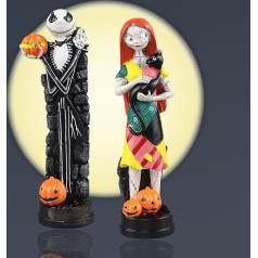 nezababy Jack Skeleton Skellington un Sally ar ķirbju figūras Halloween statujas skulptūra Mājas dekorācijas kolekcija