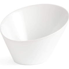 Olympia Whiteware Ovale schräge Schalen 154 x 133 mm 335 ml (4er Pack), Weißes Porzellan Vollständig verglast für Kratz- und Hitzebeständigkeit - Mikrowellen- und spülmaschinenfest, CB079