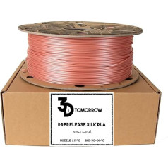 3DTomorrow Silk PLA filaments 1,75 mm spīdīgs PLA 100% pārstrādājams kartona spole, videi draudzīgs Premium 3D printeru filaments (Rose Gold)