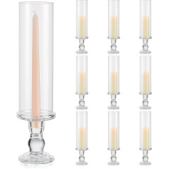 Inweder Stikla sveces turētājs Pillar Candles: Stiklu svečturi: 10 laternu sveču turētāji kāzām un Ziemassvētkiem - sveču turētājs stabiņu un taperu svecēm - caurspīdīgs stabiņu sveču turētājs mājas dekorēšanai.