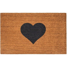 Maine Furniture Co Coir Doormat Brown Heart 40 x 70 cm