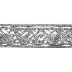 1A-Kurzwaren 35069-si Brocade Border austā lenta 35 mm platumā Krāsa: Lurex Silver 10 m