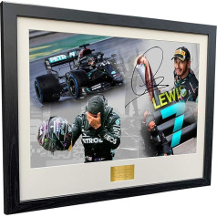 Super A3 + izmērs 7 reizes pasaules čempions Celebration Edition - parakstīts Lewis Hamilton - Mercedes-AMG Petronas - Autographphed Photo Frame Motorsport Formula 1 F1 Gift