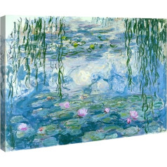 Wieco Art - Ūdens lilijas ar Claude Monet Oil Painting Ziedi Reprodukcija Giclee audekls izdrukā mūsdienu ainavu mākslas darbu attēls drukāts uz audekla sienas mākslas darbi mājas biroja rotājumi