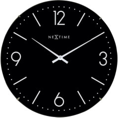 NeXtime 3157ZW große Wanduhr BASIC DOME, lautlos, rund, ø 35,6 cm, Schwarz