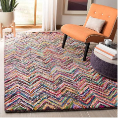 SAFAVIEH Übergangs-Teppich Wohnzimmer, Esszimmer, Schlafzimmer - Nantucket Collection, Kurzer Flor, Multi, 122 X 183 cm