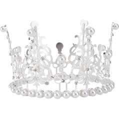 Uonlytech Geburtstag Kuchen Topper Perle Krone Kuchen Topper Strass Tiara Kuchen Dekoration Geburtstag Perle Tiara für Party Frauen