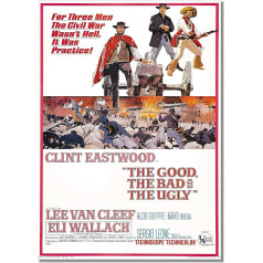 The Good The Bad The Ugly A2 Unframed Italian Epic Spaghetti Western Movie Plakāts Clint Eastwood Vintage Stars Foto Attēls