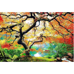 Picma Glow-in-the-Dark sienas attēlu XXL sienas apdare audekls Picture Tree Maple in Autumn Art Print Fluorescent Forest Picture