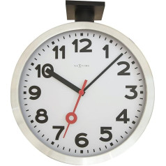 NeXtime 3217 Wanduhr Bahnhofsuhr STATION DOUBLE, zweiseitig, lautlos, rund, aus Glas, Aluminium, ø 38 cm, 44,5 x 38 x 13 cm