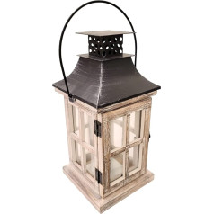 Декоративный винтажный деревянный фонарь для свечей Rustic Farmhouse Centerpiece Lantern for Tabletop Mantle Wall Hanging Party Home Decor Indoor Outdoor (Style A)