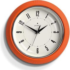 JONES CLOCKS® Ketchup sienas pulkstenis Retro dizains Ideāli piemērots virtuvei, mājas birojam, guļamistabai 25cm (oranžs)