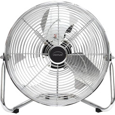 DOMAIR BA35CC - Augstā gaisa ventilators / vārītājs - Diametrs 35 cm - 60 W - 3 ātruma iestatījumi - Gaisa plūsma 4546,2 m³/h - Grozāms - Hromēta apdare