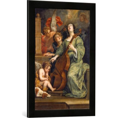 Thomas Willeboirts Saint Cecilia (Thomas Willeboirts Saint Cecilia), ierāmēta fotogrāfija, augstas kvalitātes, roku darbs, 40 x 60 cm, matēts, melns rāmis