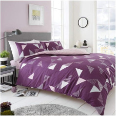 GC GAVENO CAVAILIA Easy care Printed Duvet Cover Set, divpusējs gultas veļas komplekts, poliestera kokvilnas sega, violeta, King