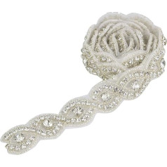 Qukaim Strass Kristall Kette Trim Braut Strass Kristall Trim Kette, 91 cm S/8 Form, DIY Hochzeit Handarbeit Dekoration, Kleidung Verzierung