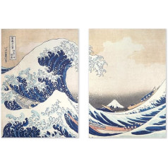 CoolChange Tradicionālā japāņu Ukiyo e sienas glezna uz cietas putuplasta plāksnes | Divas daļas | 2 plakāti 30 x 42 cm | Katsushika Hokusai 