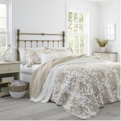 Laura Ashley Bedford Collection Luxus-Bettwäsche-Set, ultraweich, bequem und stilvoll, Ganzjahres-Bettwäsche, Kingsize, Mokka