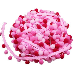 Gogogmee 5 Pom Poms aizkariem bārkstis lentes pūkains Pompoms amatniecības lentes auduma šūšanas Pom Poms bārkstis DIY šūšanas mežģīnes bārkstis Pom Pom Trim amatniecības balts Pompoms pērlītēm