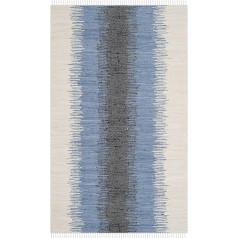 SAFAVIEH Modern Teppich für Wohnzimmer, Esszimmer, Schlafzimmer - Montauk Collection, Kurzer Flor, Grau und Schwarz, 152 X 244 cm
