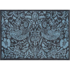 Turtle Mat Pure Strawberry Thief Blue, Morris & Co Collection - augstas absorbcijas iekštelpu aizsargpaklājiņš ar multi grip pamatni, 60 x 85 cm