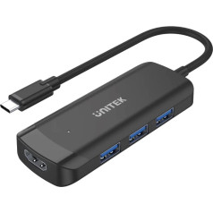 aktīvais hub usb-c 3x usb-a 3.1, hdmi 4k30hz