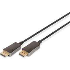 Kabelis dp/dp m/m melns 15m displayport 1.4 hibrīds 8k 60hz uhd