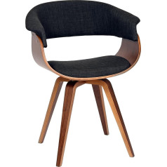 Armen Living Mid Century Walnut Wood Summer Chair Moderns mūsdienīgs pusdienu krēsls galdam, virtuvei, mājai, birojam, rakstāmgaldam, koka poliesteris, antracīts/valrieksts, 19 collu augstums sēdvietai