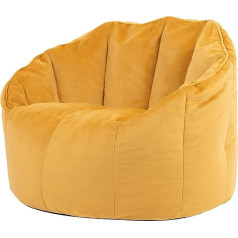 Icon Sirena Bean Bag krēsls, dzeltens, samts, plīša XL Bean Bag pieaugušo ar pildījumu dzīvojamā istaba, lieli iekštelpu Bean Bags