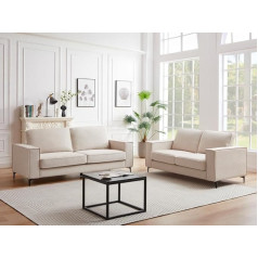 Vente-Unique - Sofas 3 Seater & 2 Seater - Cord - Beige - OLMEDA