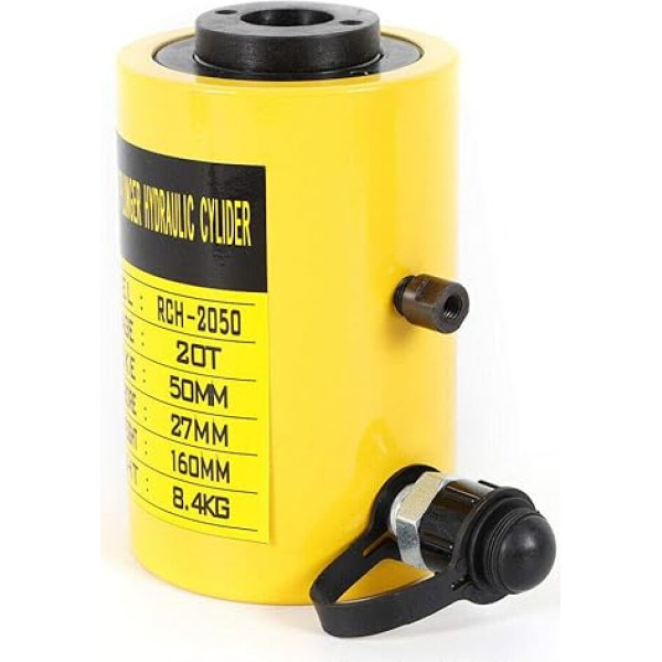 Hydraulic Cylinder, RCH-2050 20T Oil Pump Hydraulic Cylinder Jack Tool Hydraulic Lift 50mm Stroke 44000LBS