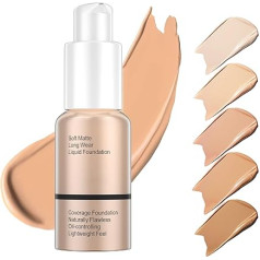 Aonat Fonds, 30 ml Pilnpapīra tonālais krēmkrāsas tonālais krēms, Pilnpapīra krēmkrāsas tonālais krēms, 24HR Matte Oil Control Concealer Make-up, 104 Buff Beige