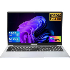 Acemagic Portatīvais dators, metāla korpuss, 15,6 collu FHD, 16 GB DDR4, 512 GB SSD, Intel Quad-Core N95 (līdz 3,40 GHz), Beats N5095, viegls 15 collu portatīvais dators ar WiFi, BT5.0, USB 3.2 × 2, C tipa, HDMI