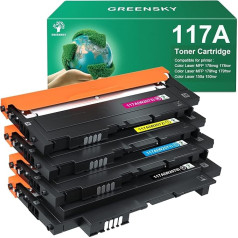 Greensky 117A Compatible Replacement for HP 117A Toner Set for HP Color Laser MFP 179fwg 178nwg 150nw 150a 179fnw 178nw W2070A W2071A W2072A W2073A Toner Cartridge (Black Cyan Yellow Magenta 4-Pack)