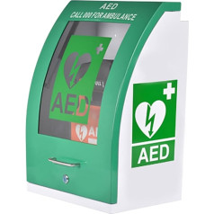 STWBHW AED-Defibrillator-Wandschrank, Verstellbarer Ständer, Erste-Hilfe-Defibrillatorschrank mit Schlüssel und Alarm, gebogenes Design, Stahl-Aufbewahrungsschrank for Herzdefibrillatoren