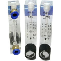 0,1-1 0,2-2 0,3-3 0,5-5 1-10 LPM LZM-4T Luftpaneel-Durchflussmesser Rotameter mit Ventil, zum Eindrücken, 6, 8, 10 mm OD Rohr (8 mm Push In, LZM-4T - AIR_1-10LPM)